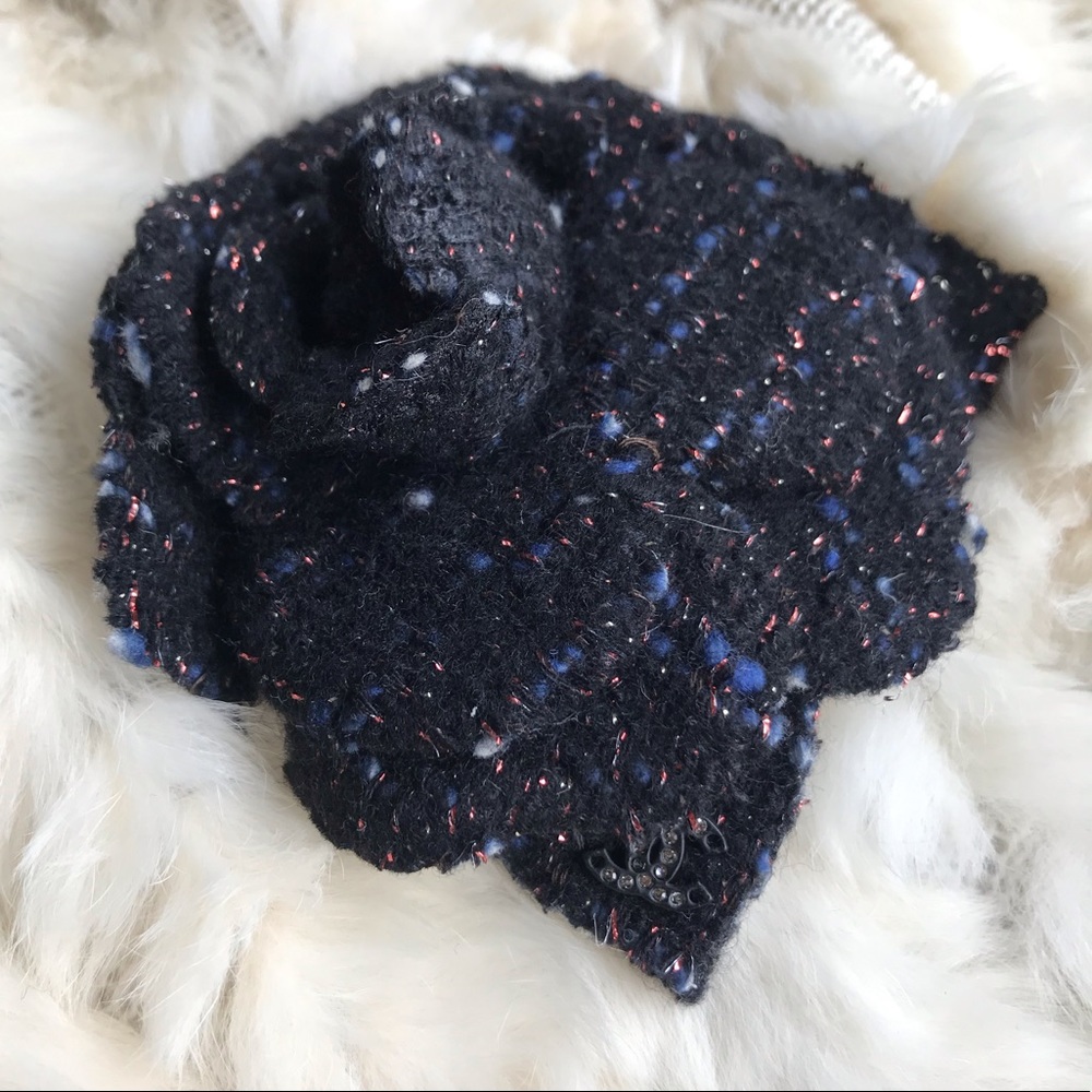 Vintage Chanel Tweed Camellia Brooch
